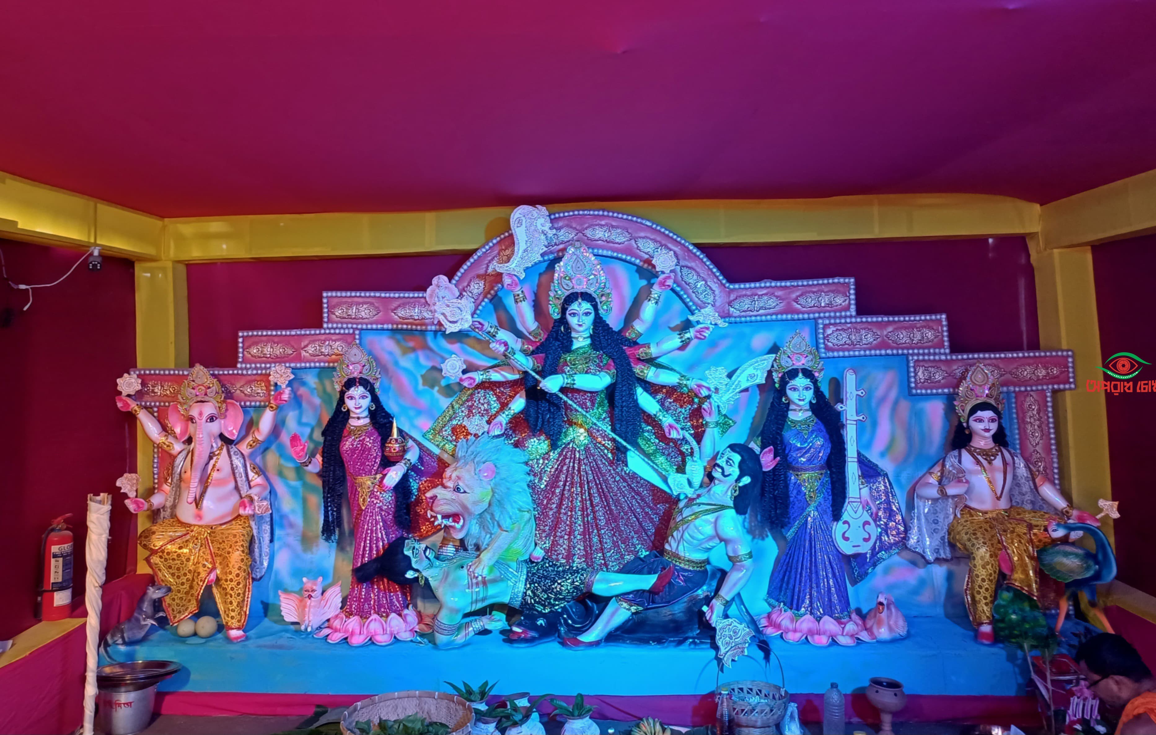  দেবী দুর্গার বোধনের মধ্য দিয়ে  দুর্গাপূজা শুরু