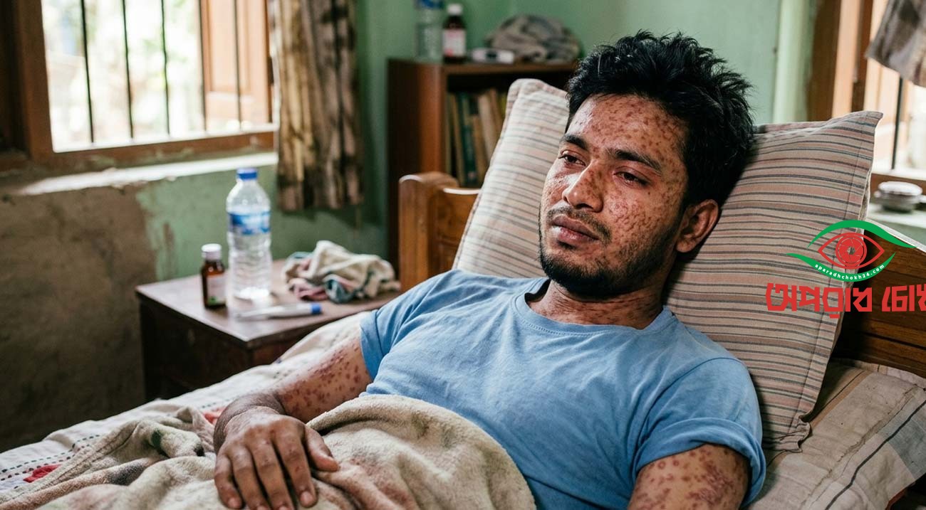 ৬৮ বছর বয়সীর শরীরে হামের উপসর্গ