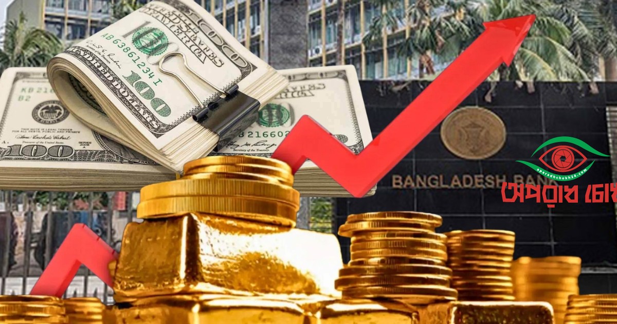 বিশ্ব বাজারে স্বর্ণের দামের প্রভাবে বাড়ল রির্জাভ