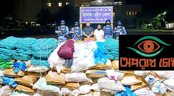 চরফ্যাশনে ১৪ কোটি টাকার অবৈধ জাল-পলিথিন জব্দ